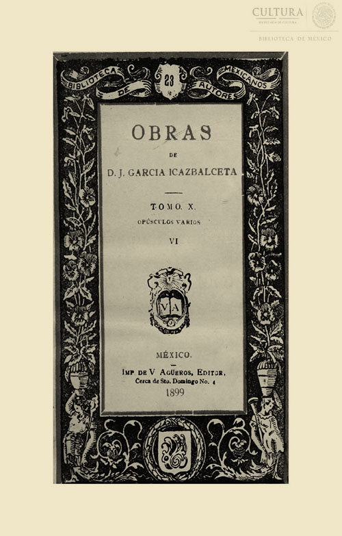 Imagen de Obras de D. J. García Icazbalceta. Tomo 10