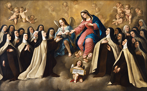 Imagen de Grupo de Monjas Carmelitas con la Virgen